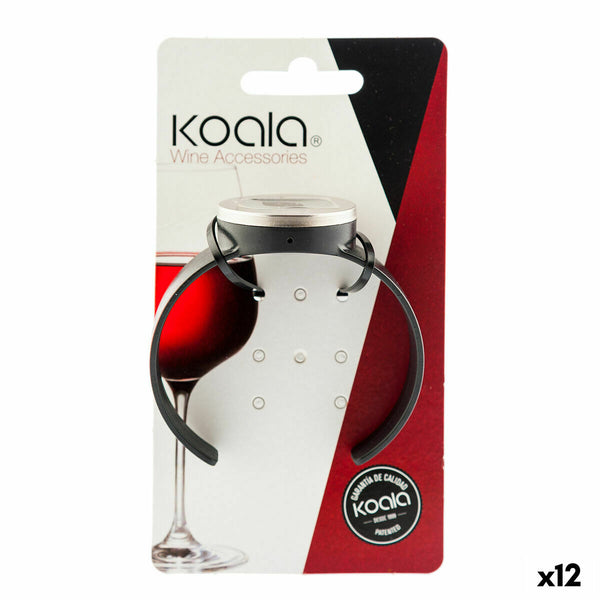 Wein-Thermometer Koala Bodega Uhr Schwarz Kunststoff 7,5 x 7,5 cm (Pack 12x)