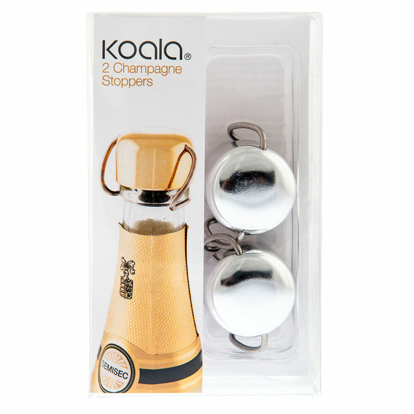 Genieße deinen Cava mit Stil - Hol dir das Koala Silberfarben Cava Stöpselset für frischen Genuss!