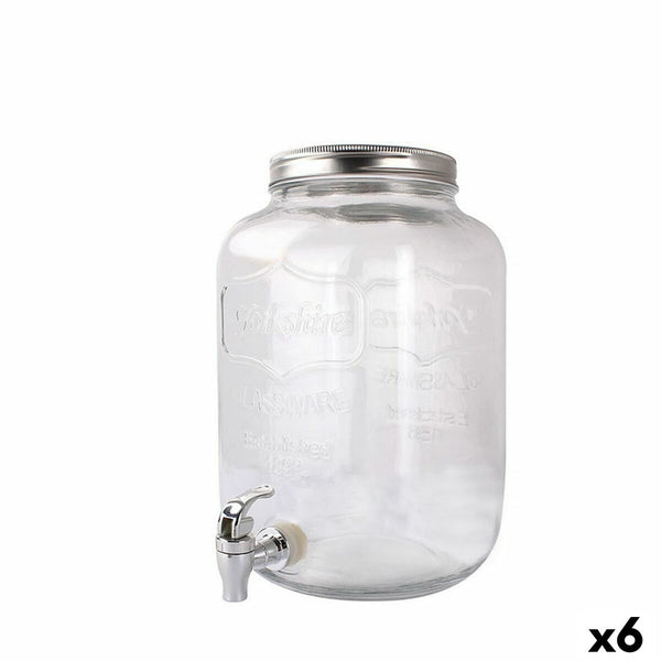 Wasserkaraffe mit Zapfhahn La Mediterránea Glas 4 L (6 Stück)