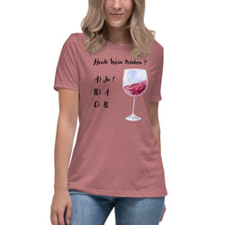 Lustiges und Lockeres Damen-T-Shirt mit Spruch "Heute Wein trinken?"