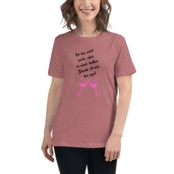 Lockeres Damen-T-Shirt "Ich bin zwar nicht reich, aber in einer halben Stunde ist mir das egal"